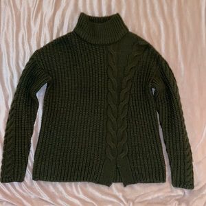 Green Knit Mock Turtleneck